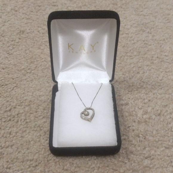 Jewelry - Kay Jeweler's Silver Heart Diamond Necklace
